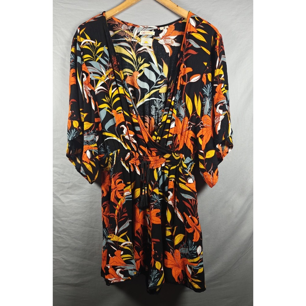 SUPERDRY Ladies tropical Floral Print Jumpsuit Shorts Med Pickets Size 8
